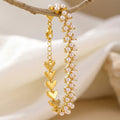 Pearl Chevron Wheat Bracelet Gold Or Steel Stainless Steel view 2