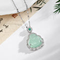 Laughing Buddha Pendant Necklaces Silver Tone 4 Stone Looks view 6