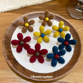 Flocked Flower Stud Earrings In Four Bright Colors view 3