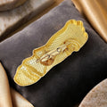 Abstract Half Face Brooch in Polished Metal for Jackets and Scarves view 4