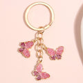Gold-Tone Butterfly Charm Keychain With Glitter-Coated Wings view 6