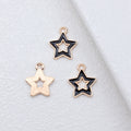 Gold Tone Open Star Enamel Charms in Three Color Options view 3