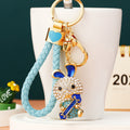 Jeweled Ruyi Rabbit Keychains in Five Colors with Plain Braided and Fortune Loops view 10