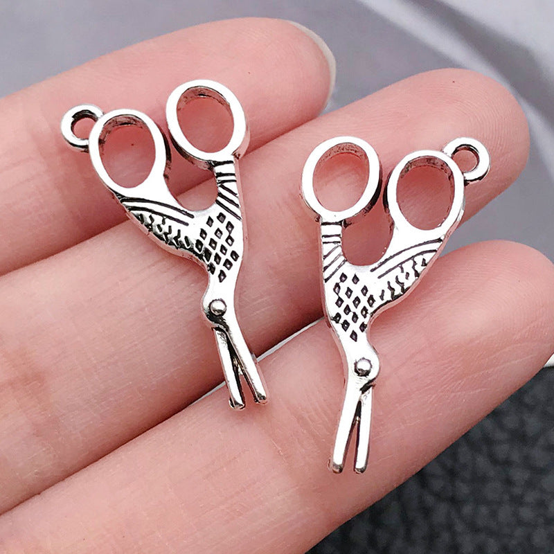 Antique Silver Zinc Alloy Sewing Machine Scissors Button Needle Charm Pendant for DIY Jewelry