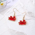 Cute Enamel Crab Drop Earrings Gold Hooks 4 Styles view 4