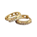 Clear Stone Hoop Earrings in Gold and Rose Gold Tone view 5