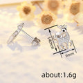 Crystal Reindeer Stud Earrings in Silver and Rose Gold Tone view 4