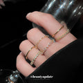 Zircon Geometric Stacking Ring Set Six Pieces 2 Colors view 2