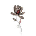 Orchid Flower Brooch In 2 Styles With Polished Metal And Decorative Details view 5