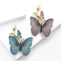 Mesh Wing Butterfly Brooch Pearl Bud Crystal Accent Pin view 3