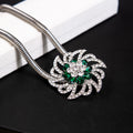Silver Snake Chain Crystal Flower Necklace Three Styles view 3