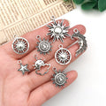 Antique Silver Moon and Sun Metal Charms for Jewelry and Craft Projects view 3