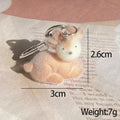 Flocked Mini Animal Keychains Capybara Alpaca Duck Deer 4 Styles view 9