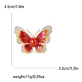 Enamel Butterfly Brooch With Crystal Edges in Four Colors view 9
