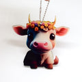 Cartoon Cow Printed Acrylic Ball Chain Hanging Charms in Six Designs view 3