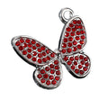 Pave Rhinestone Butterfly Charm Pendant Silver Tone And Gold Tone view 5