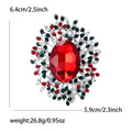 Large Oval Crystal Leaf Halo Brooch Six Center Colors view 8
