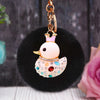 White-Duck Black-Pom
