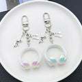 Solid White Headphone and Music Note Clip Keychain Eight-Color Collection view 2