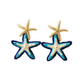 Raffia Starfish Drop Earrings in Four Color Styles view 5