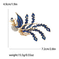 Gold Tone Long Tail Phoenix Brooch in Four Enamel Colors view 8