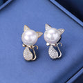 Pearl-look Cat Brooch In 2 Color Variants For Jackets and Scarves view 1