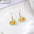 Cherry Shape Resin Dried Flower Drop Earrings 4 Colors view 3
