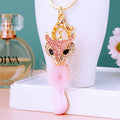 Jeweled Fox Keychain Collection With Crystal Crowns and Plush Tails view 10