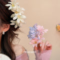 Fabric Flower U-Pin Hair Stick Gold Accent 3 Colors view 1