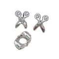 Scissors Large Hole Bead in Detailed Metal Finishes for Jewelry Making view 3
