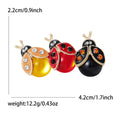 Three Ladybug Bar Brooch in Two Multicolor Palettes view 4
