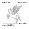 Openwork Pegasus Brooch in Gold or Silver Tone With Crystals view 7