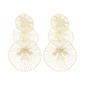 Silver Tone Openwork Triple Circle Statement Earrings view 5