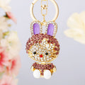 Jeweled Cute Rabbit Keychains in Four Colors plus Assorted Color Option view 4