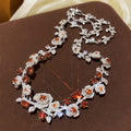 Silver Tone Crystal Floral Earrings and Pendant Necklace Assortment view 11