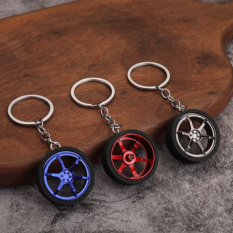 Car Brake Caliper Wheel Hub Metal Keychain Accessory
