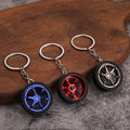 Five-Spoke Wheel Keychain, Black Tire Border, Three Colors view 1