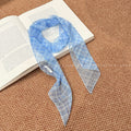 Printed Narrow Neck Scarves in Red Blue and Floral Designs view 7
