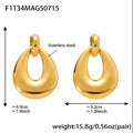 Polished Double Circle and Teardrop Drop Earrings Stainless view 10