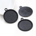 Notched Edge Round Pendant Bezel Blank for Cabochon Craft view 3