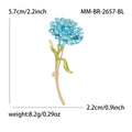 Carnation Flower Stem Brooch Enamel Alloy Pin Five Colors view 6