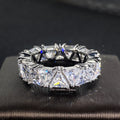 Triangle-Cut Full Eternity Band In Four Stone Colors view 7