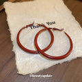 Red Translucent Statement Hoop Earrings in Six Shapes view 2