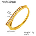 V-Shaped Open Band Ring Clear Multicolor Zircon Size 7 view 9