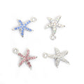 Crystal Starfish Charms in Four Stone Colors and Two Tones view 4