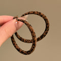 Leopard Print Hoop Earrings in Heart and Round Shapes view 4