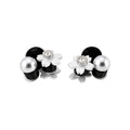 Mini Black Claw Clips Acrylic Flower Pearl Rhinestone White Pink view 5