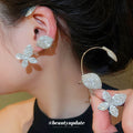 Silver Crystal Leaf Flower Ear Cuffs Rings Bracelet Mix view 2