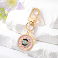 Gold Tone Crystal Round Evil Eye Clip Keychains in Five Colors view 3