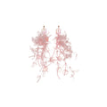 Colorful Shard Cluster Long Dangle Stud Earrings with Polished Metal Details view 5